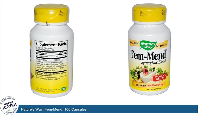 Nature\'s Way, Fem-Mend, 100 Capsules