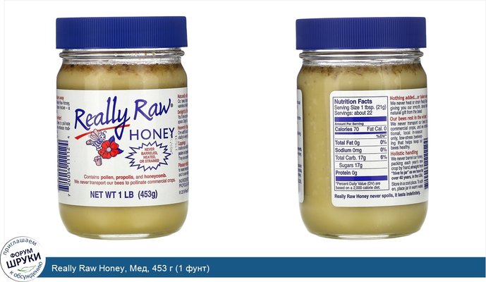 Really Raw Honey, Мед, 453 г (1 фунт)