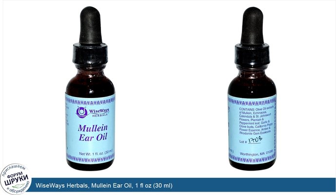 WiseWays Herbals, Mullein Ear Oil, 1 fl oz (30 ml)