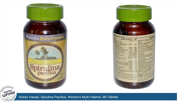 Nutrex Hawaii, Spirulina Pacifica, Women\'s Multi-Vitamin, 90 Tablets