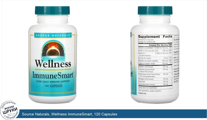 Source Naturals, Wellness ImmuneSmart, 120 Capsules