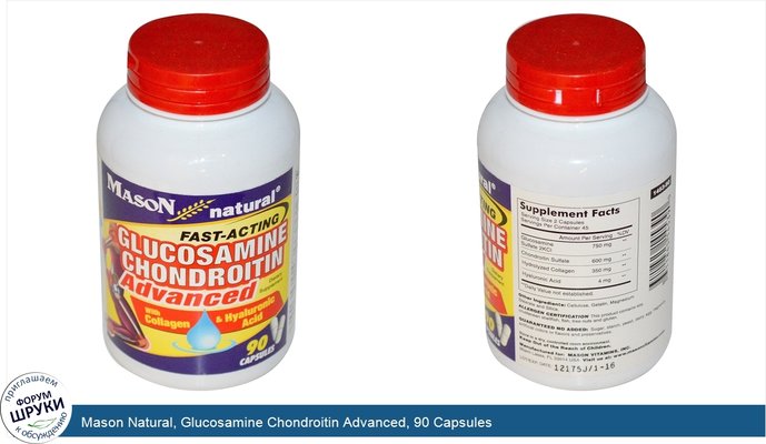 Mason Natural, Glucosamine Chondroitin Advanced, 90 Capsules