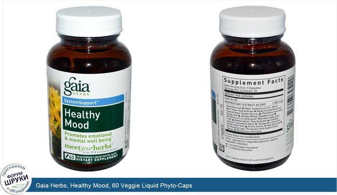 Gaia Herbs, Healthy Mood, 60 Veggie Liquid Phyto-Caps