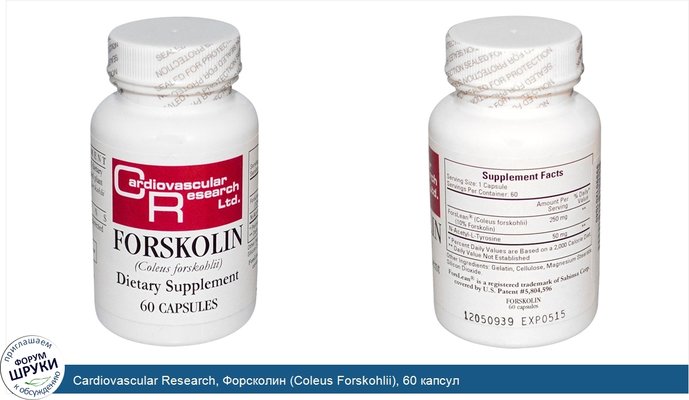 Cardiovascular Research, Форсколин (Coleus Forskohlii), 60 капсул