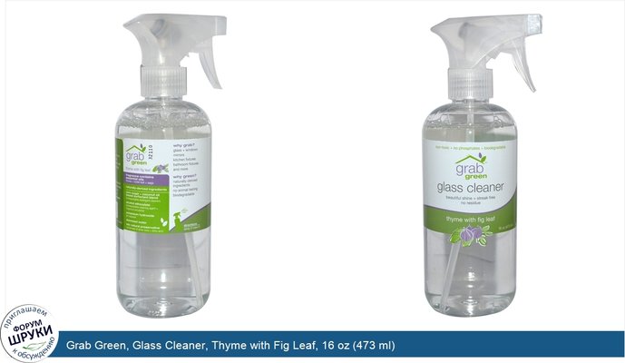 Grab Green, Glass Cleaner, Thyme with Fig Leaf, 16 oz (473 ml)