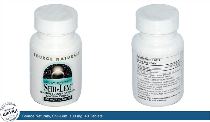 Source Naturals, Shii-Lem, 100 mg, 40 Tablets
