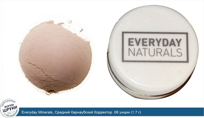 Everyday Minerals, Средний Карнаубский Корректор .06 унции (1.7 г)