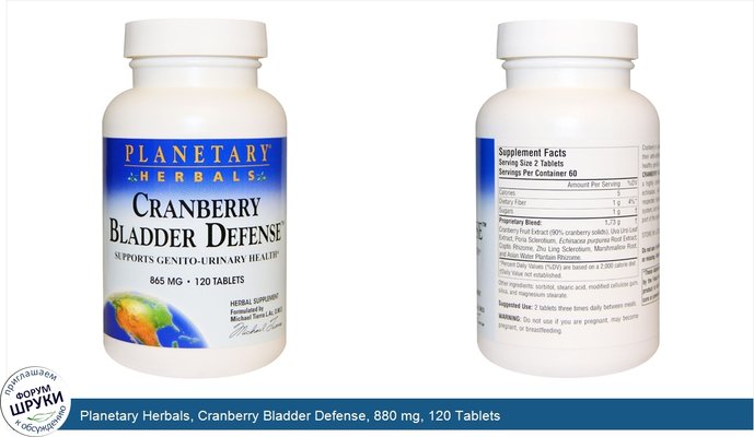 Planetary Herbals, Cranberry Bladder Defense, 880 mg, 120 Tablets