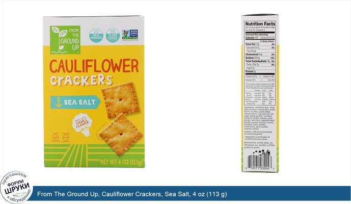 From The Ground Up, Cauliflower Crackers, Sea Salt, 4 oz (113 g)