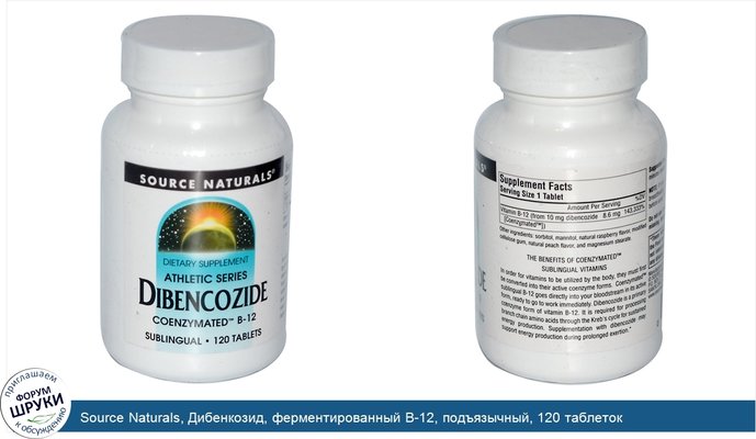 Source Naturals, Дибенкозид, ферментированный B-12, подъязычный, 120 таблеток