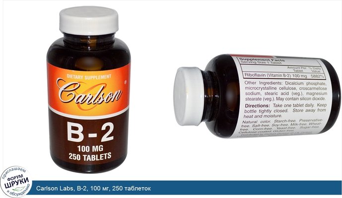 Carlson Labs, B-2, 100 мг, 250 таблеток