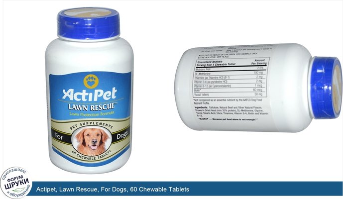 Actipet, Lawn Rescue, For Dogs, 60 Chewable Tablets
