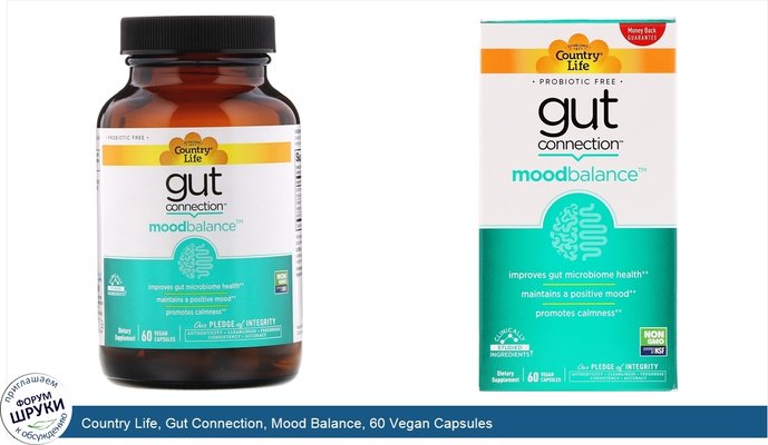 Country Life, Gut Connection, Mood Balance, 60 Vegan Capsules
