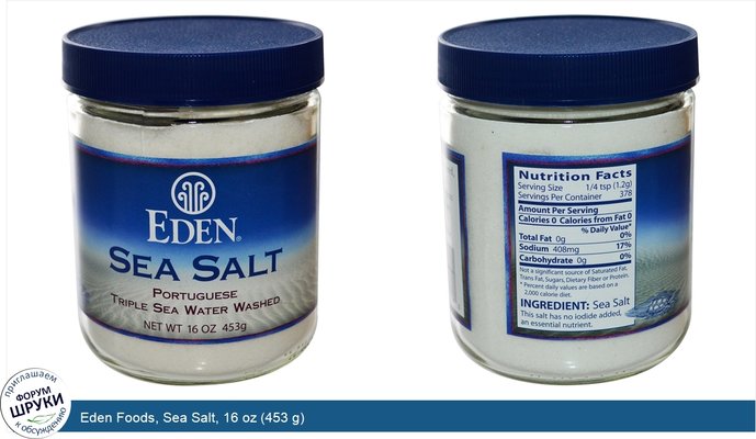 Eden Foods, Sea Salt, 16 oz (453 g)