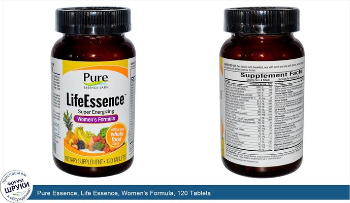 Pure Essence, Life Essence, Women\'s Formula, 120 Tablets