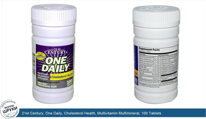 21st Century, One Daily, Cholesterol Health, Multivitamin Multimineral, 100 Tablets