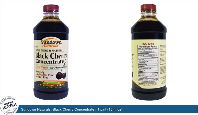 Sundown Naturals, Black Cherry Concentrate , 1 pint (16 fl. oz)