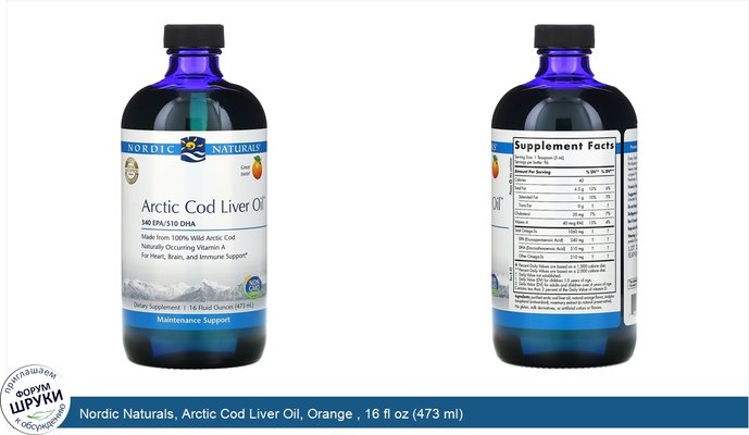 Nordic Naturals, Arctic Cod Liver Oil, Orange , 16 fl oz (473 ml)