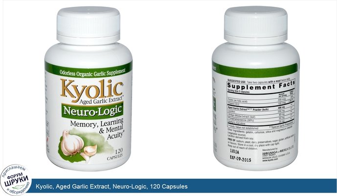 Kyolic, Aged Garlic Extract, Neuro-Logic, 120 Capsules