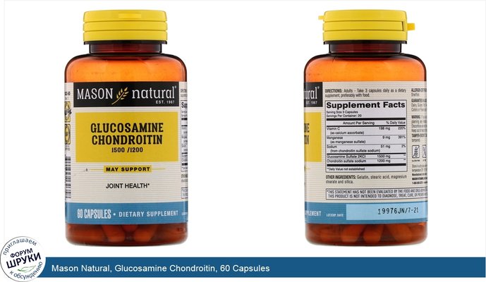 Mason Natural, Glucosamine Chondroitin, 60 Capsules