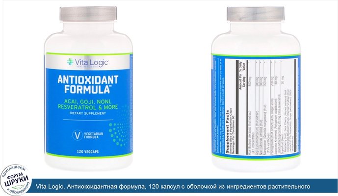 Vita Logic, Антиоксидантная формула, 120 капсул с оболочкой из ингредиентов растительного происхождения
