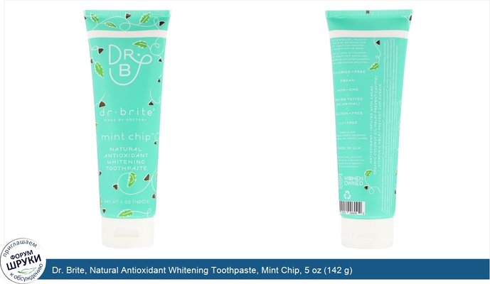 Dr. Brite, Natural Antioxidant Whitening Toothpaste, Mint Chip, 5 oz (142 g)