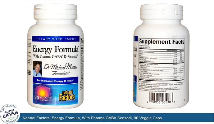 Natural Factors, Energy Formula, With Pharma GABA Sensoril, 90 Veggie Caps