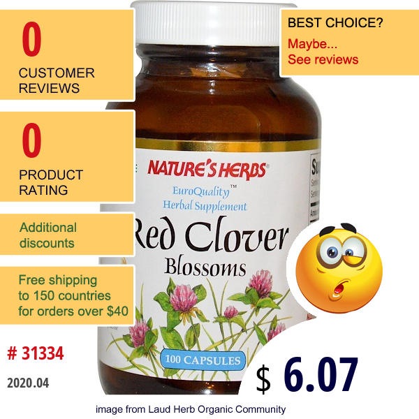 Nature'S Herbs, Red Clover Blossoms, 100 Capsules  