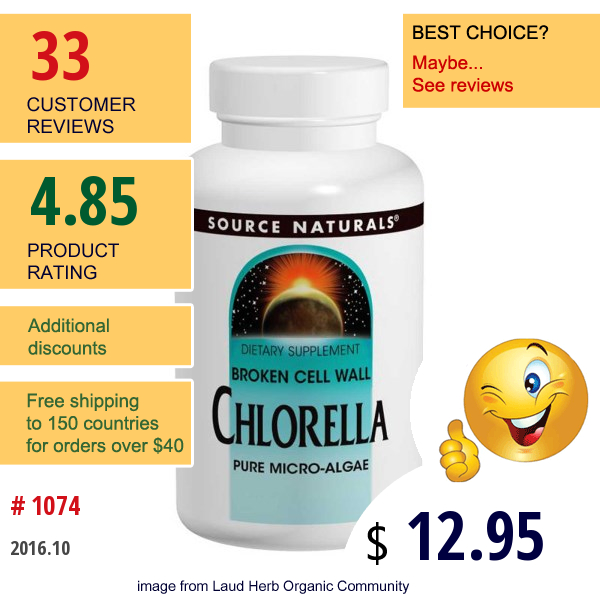 Source Naturals, Chlorella, 500 Mg, 200 Tablets