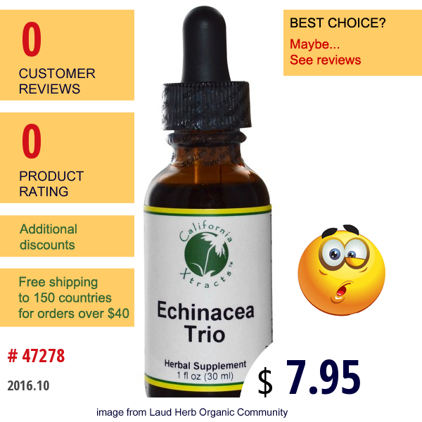 California Xtracts, Echinacea Trio, Immune Formula, 1 Fl Oz (30 Ml)  