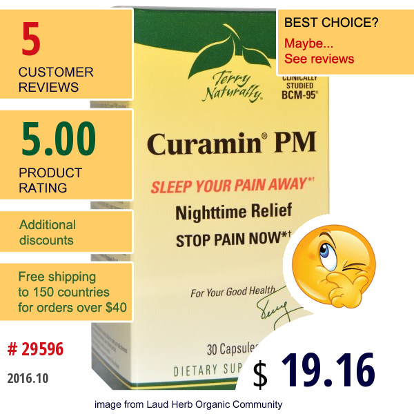 Europharma, Terry Naturally, Curamin Pm, 30 Capsules