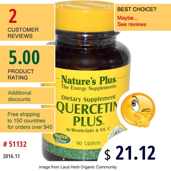 Natures Plus, Quercetin Plus, 90 Tablets