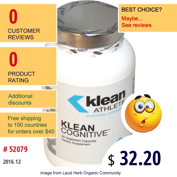 Klean Athlete Nutritional Supplements, Klean Cognitive, 90 Veggie Caps  