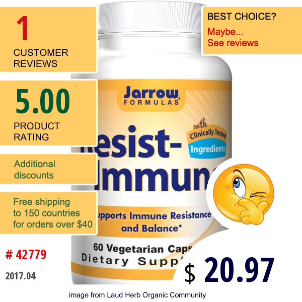 Jarrow Formulas, Resist-Immune, 60 Veggie Caps  