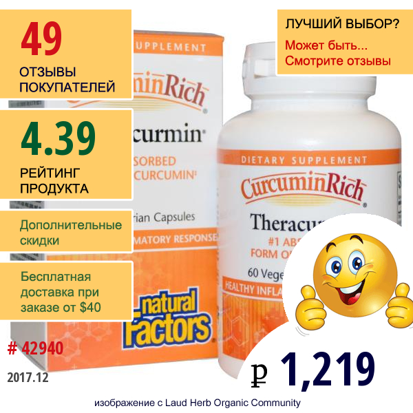 Natural Factors, Curcuminrich, Теракурмин, 60 Вегетарианских Капсул