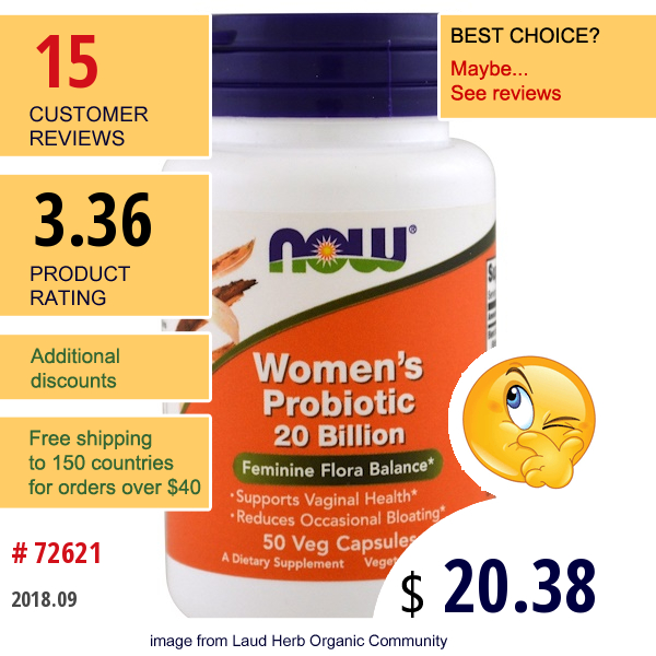 Now Foods, Womans Probiotic 20 Billion, 50 Veggie Caps