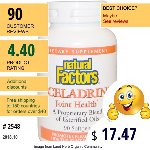 Natural Factors, Celadrin, Joint Health, 90 Softgels