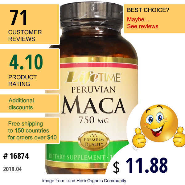 Lifetime Vitamins, Peruvian Maca, 750 Mg, 120 Capsules