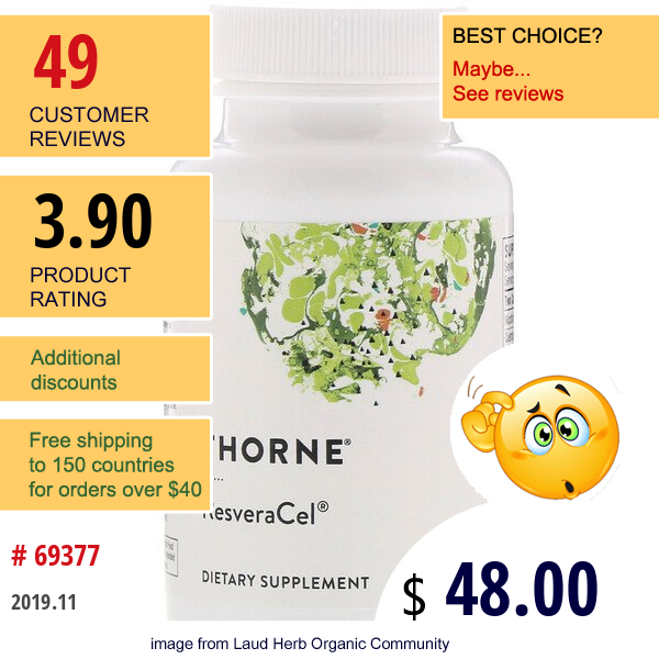 Thorne Research, Resveracel, 60 Capsules