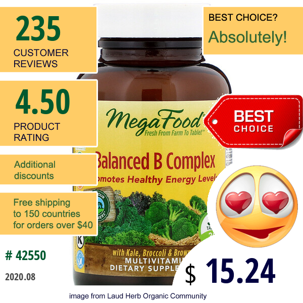 Megafood, Balanced B Complex, 30 Tablets