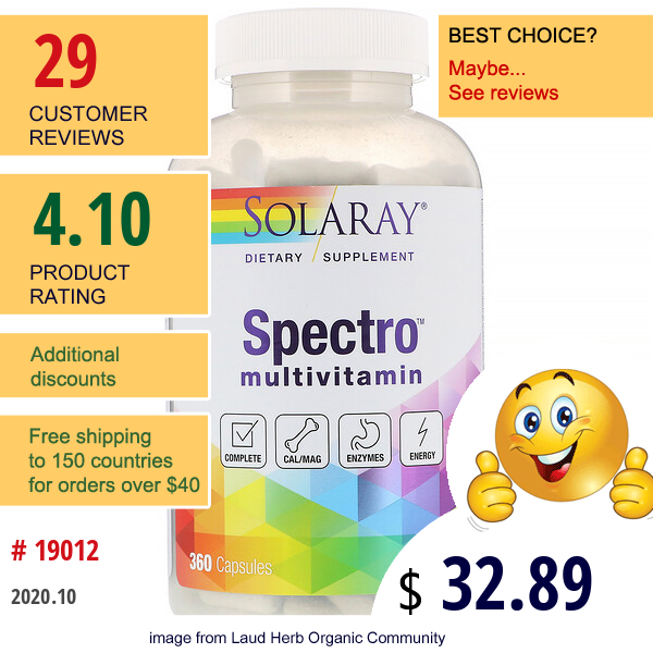 Solaray, Spectro, Multivitamin, 360 Capsules