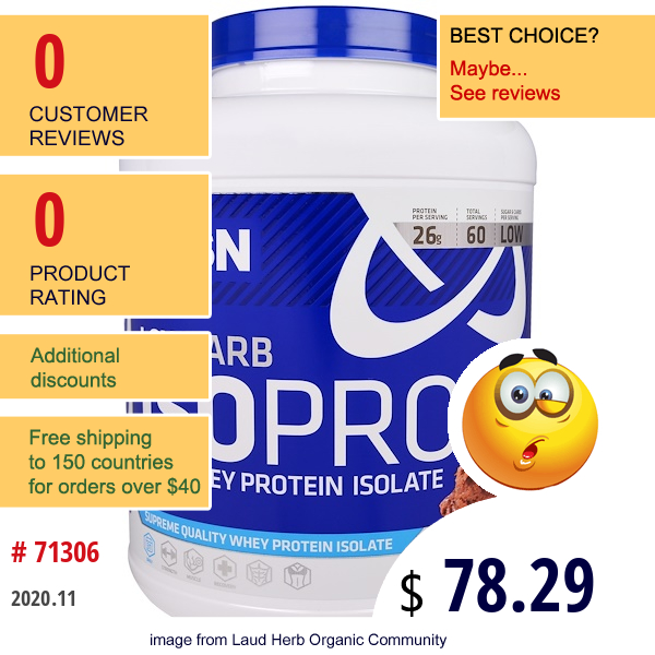 Usn, Low Carb Isopro, 100% Whey Protein Isolate, Chocolate, 4 Lbs (1814.4 G)  