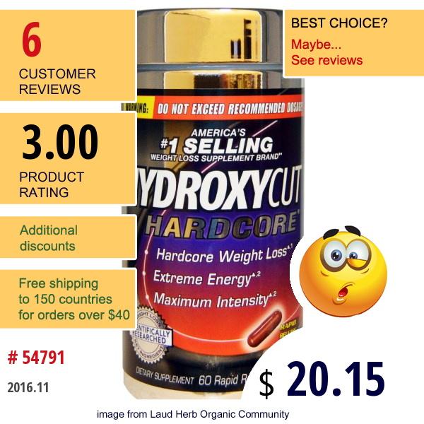 Hydroxycut, Hardcore, 60 Rapid Release Capsules