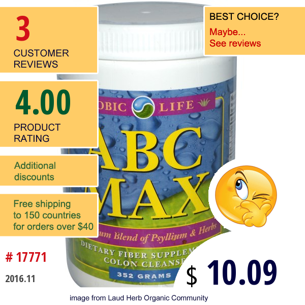 Aerobic Life, Abc Max, Colon Cleanse, 352 G   