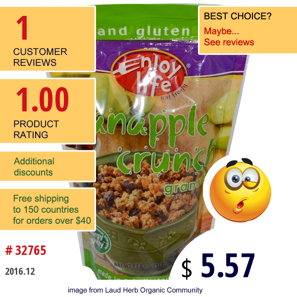 Enjoy Life Foods, Granola, Cranapple Crunch, 12.8 Oz (365 G)  