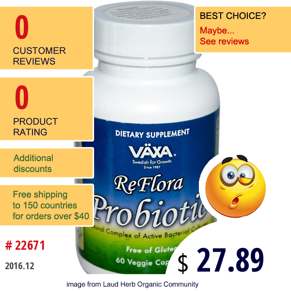 Vaxa International, Reflora Probiotic, 60 Veggie Caps  