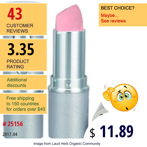 Honeybee Gardens, Truly Natural Lipstick, Valentine, 0.13 Oz (3.7 G)