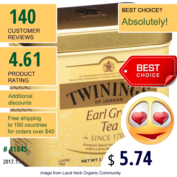 Twinings, Earl Grey Loose Tea, 3.53 Oz (100 G)