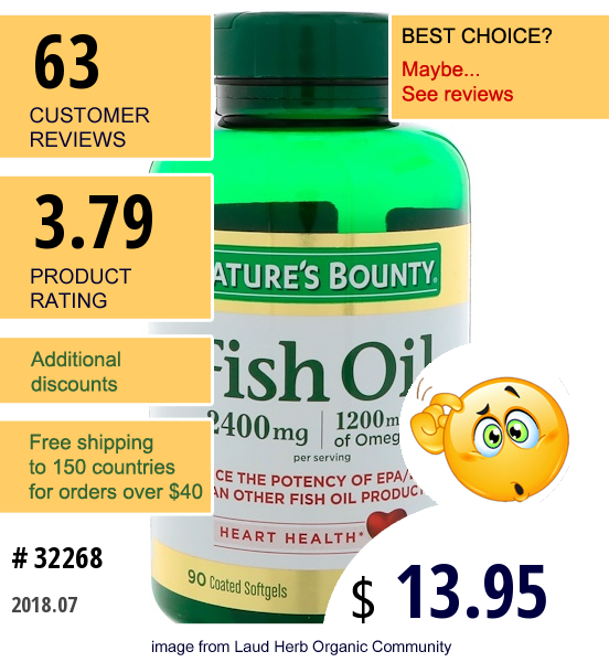 Natures Bounty, Fish Oil, 2,400 Mg, 90 Coated Softgels