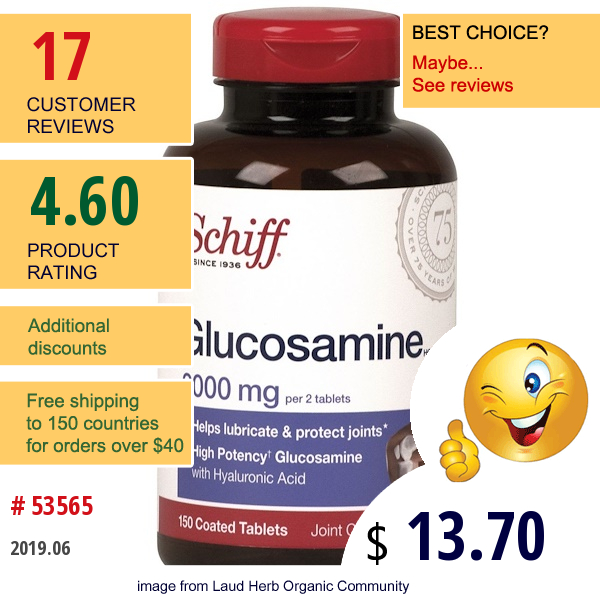 Schiff, Glucosamine, 2000 Mg, 150 Coated Tablets  